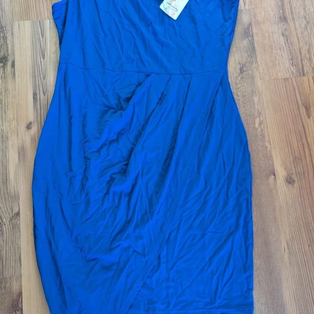 NWT Chic One Shoulder Blue Dress